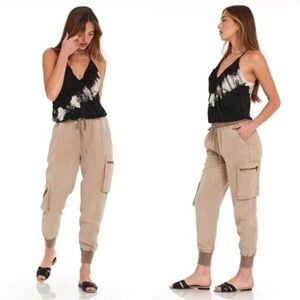 Young Fabulous Broke Cargo Tensil Joggers Tan Neutral Trail Hiking Pants Camping